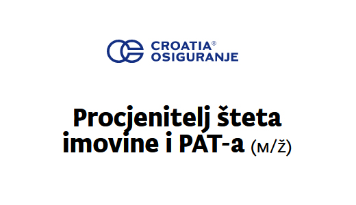 Croatia osiguranje traži inženjere građevinarstva u Zagrebu za poziciju Procjenitelj šteta imovine i PAT-a (m/ž)